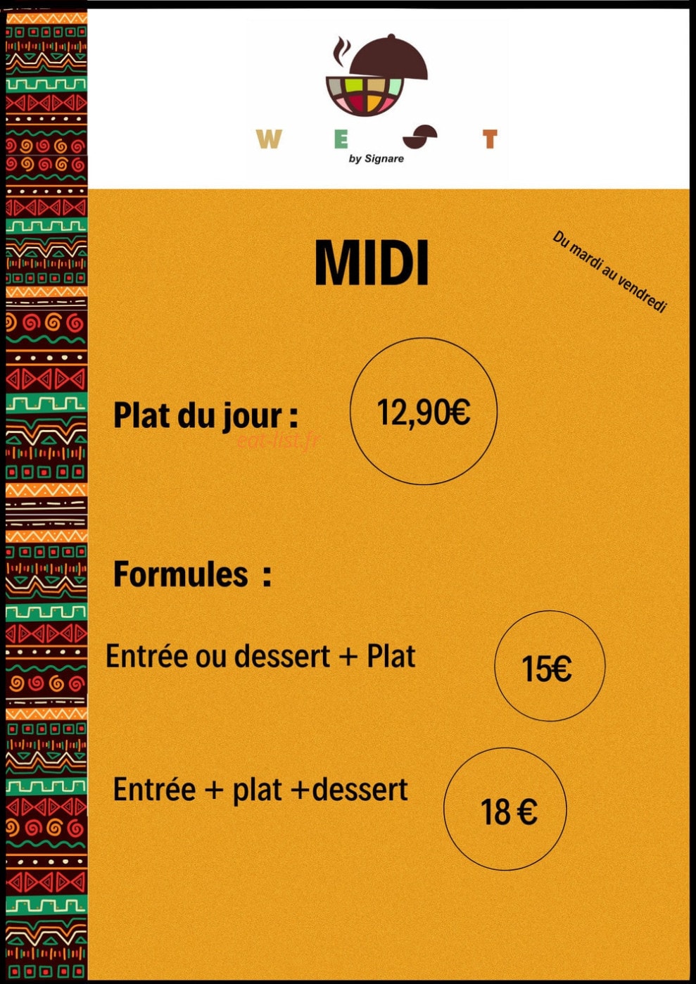 West by Signare — carte page 2