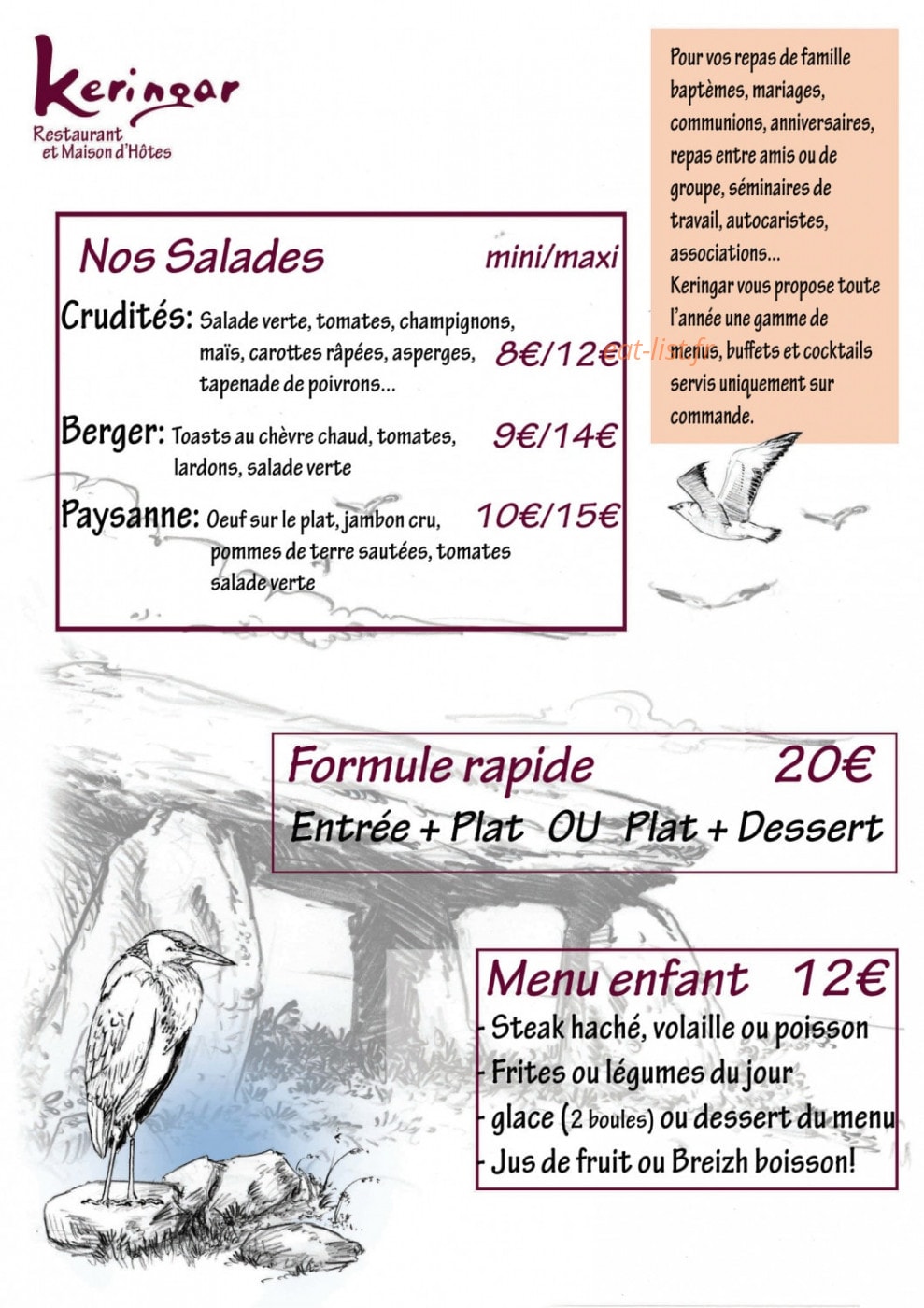 Auberge De Keringar — carte page 2