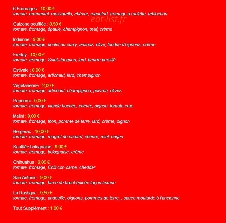 Taco Pizz' — carte page 2