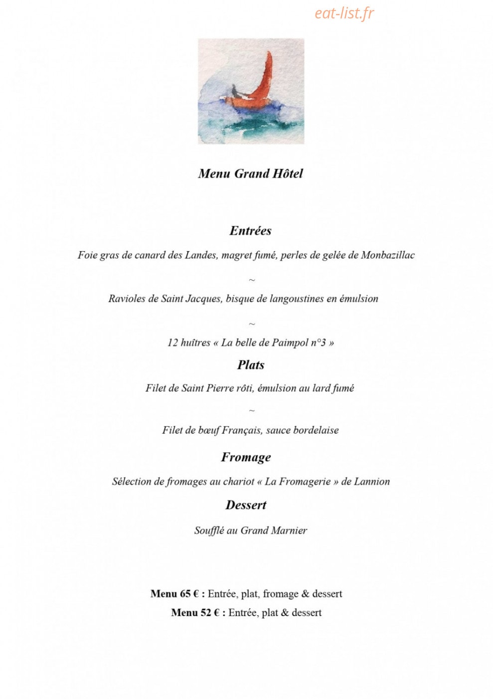 Grand Hôtel des Bains — carte page 2