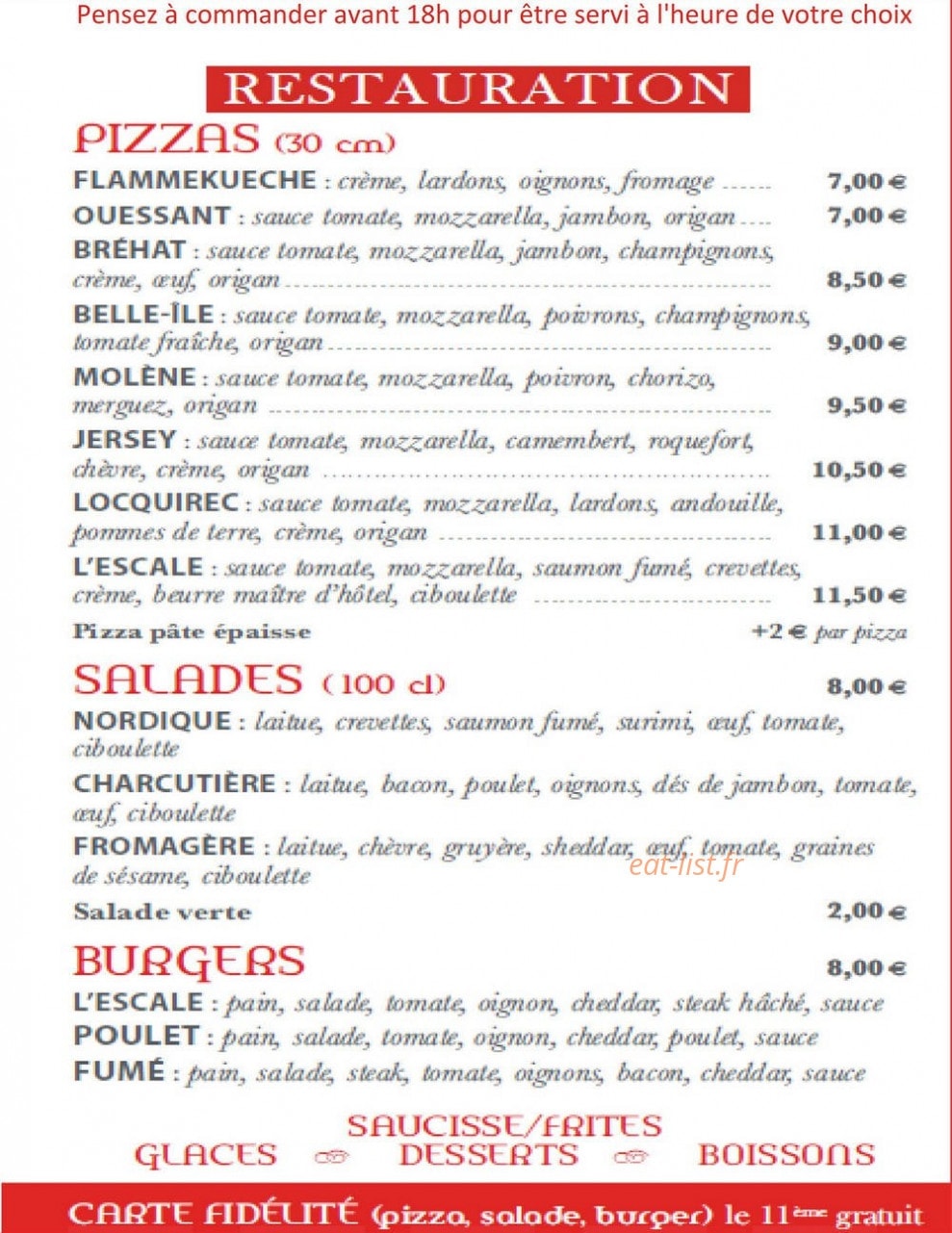 L'Escale Gourmande — carte page 2