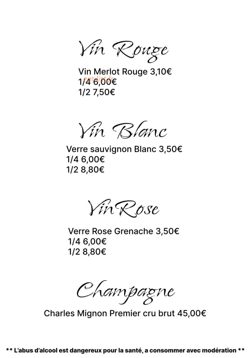 Auberge De l'est à l'ouest — carte page 5