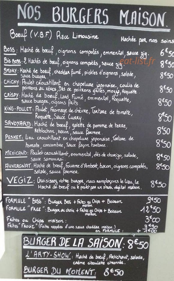 Burger Ar Frogiz — carte page 1