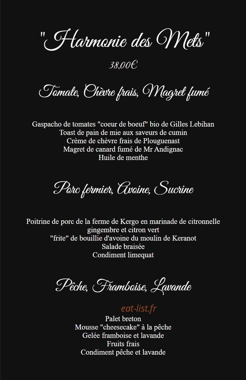 L'émoi de mets — carte page 1