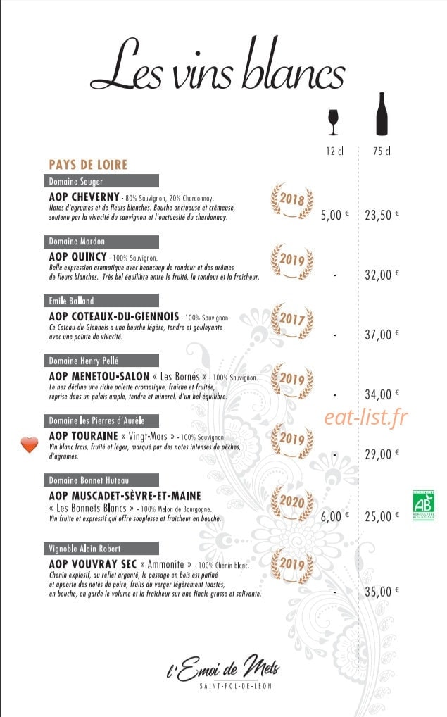 L'émoi de mets — carte page 6