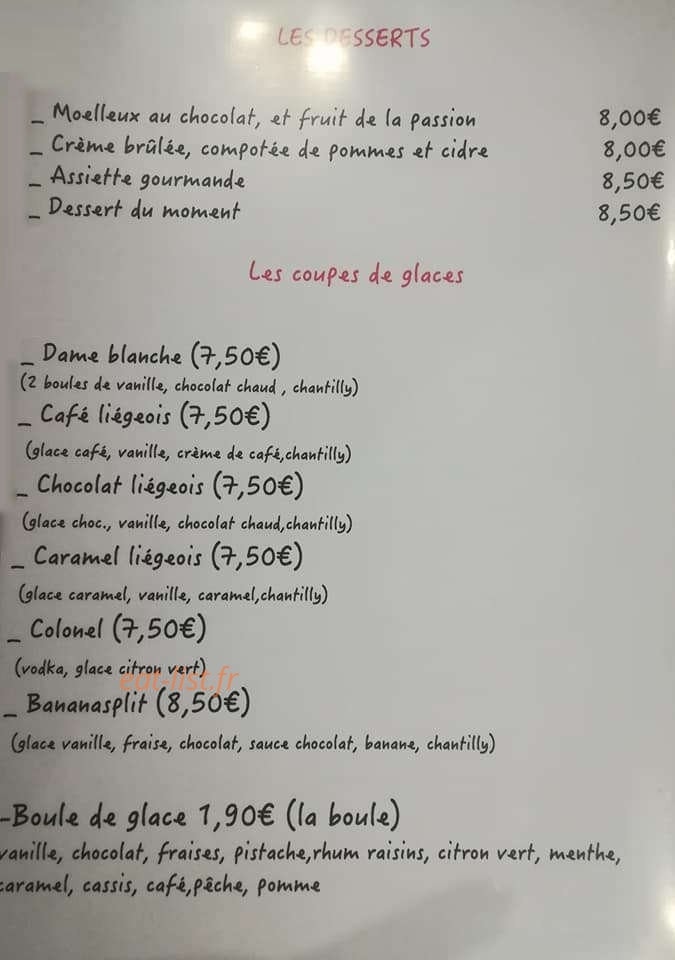 Restaurant Mary Stuart — carte page 3