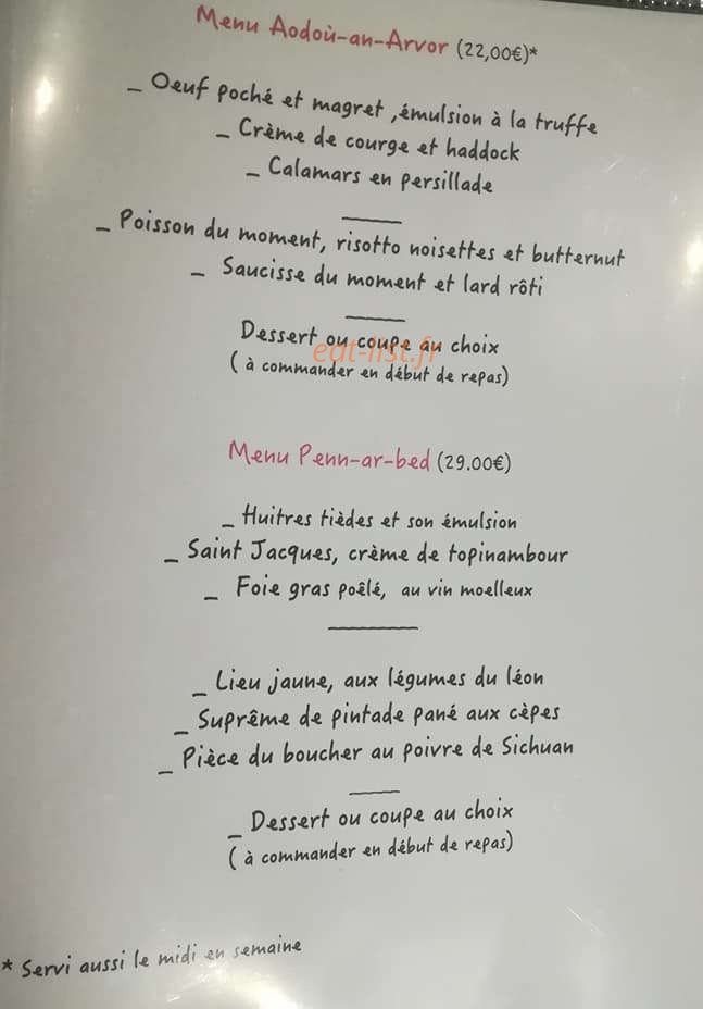 Restaurant Mary Stuart — carte page 2