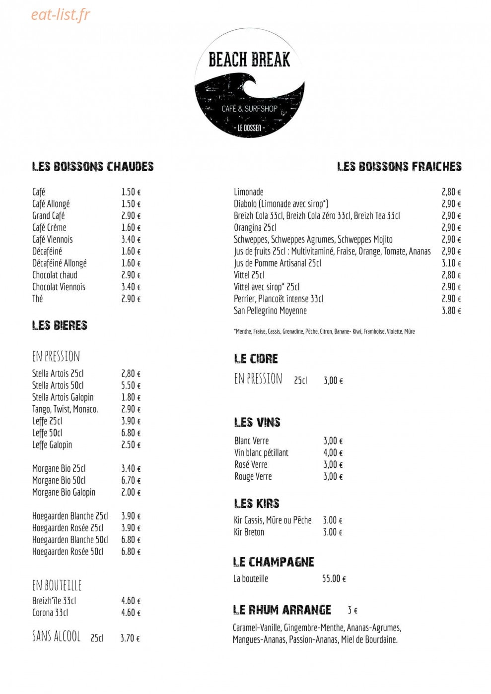 Beach Break — carte page 2