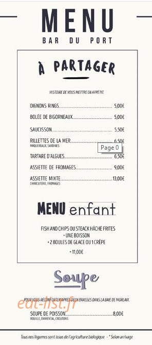Bar du Port — carte page 2