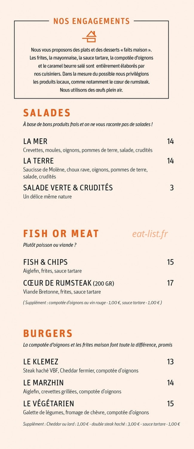 Bar du Port — carte page 1