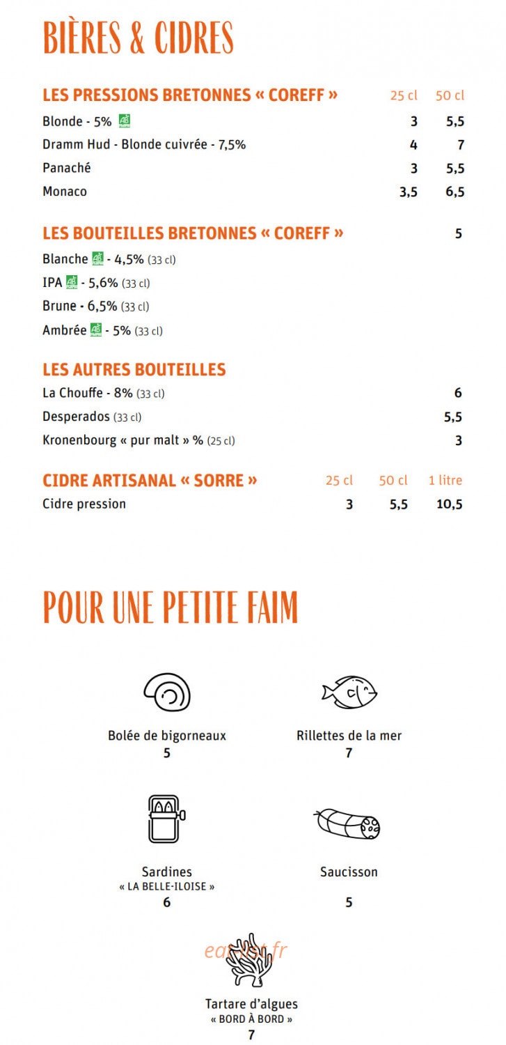Bar du Port — carte page 7