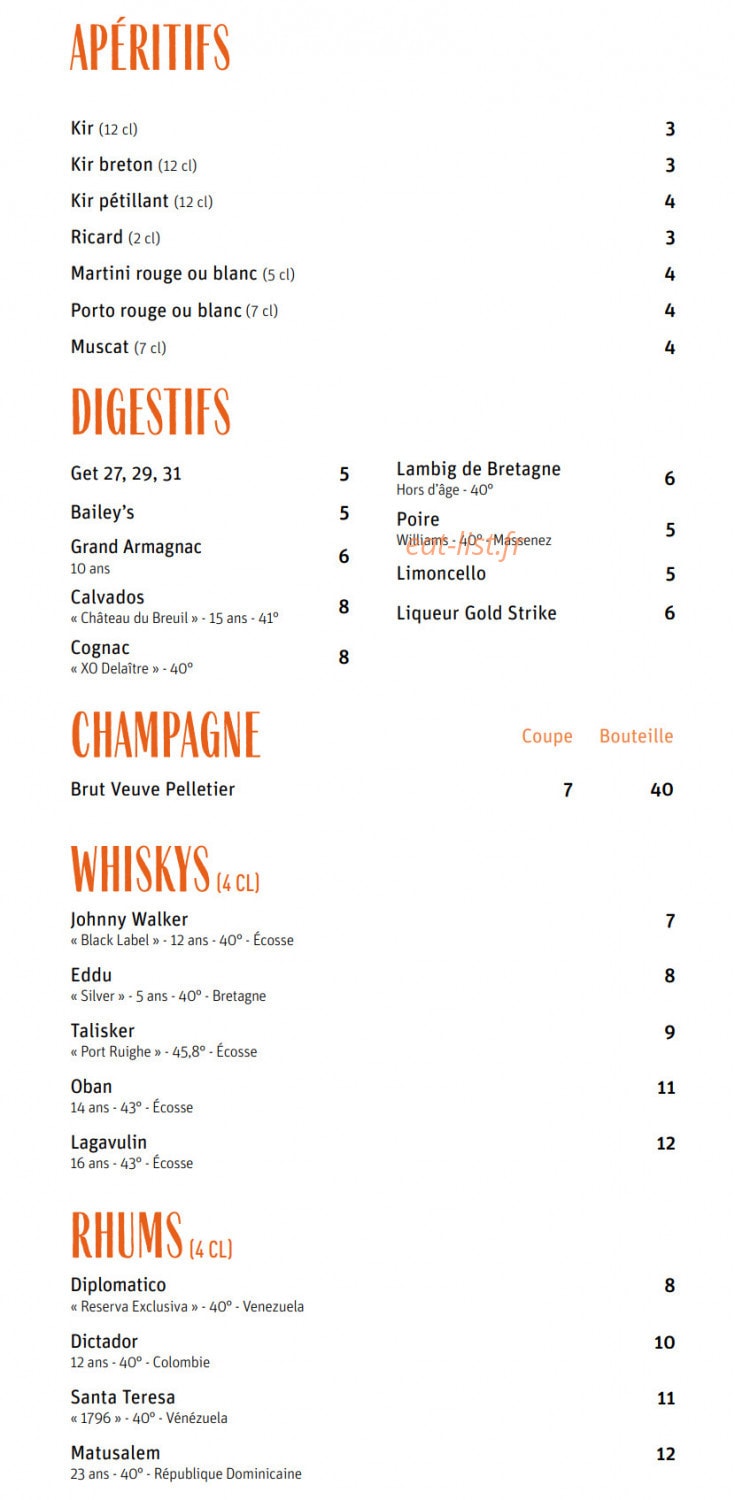 Bar du Port — carte page 8