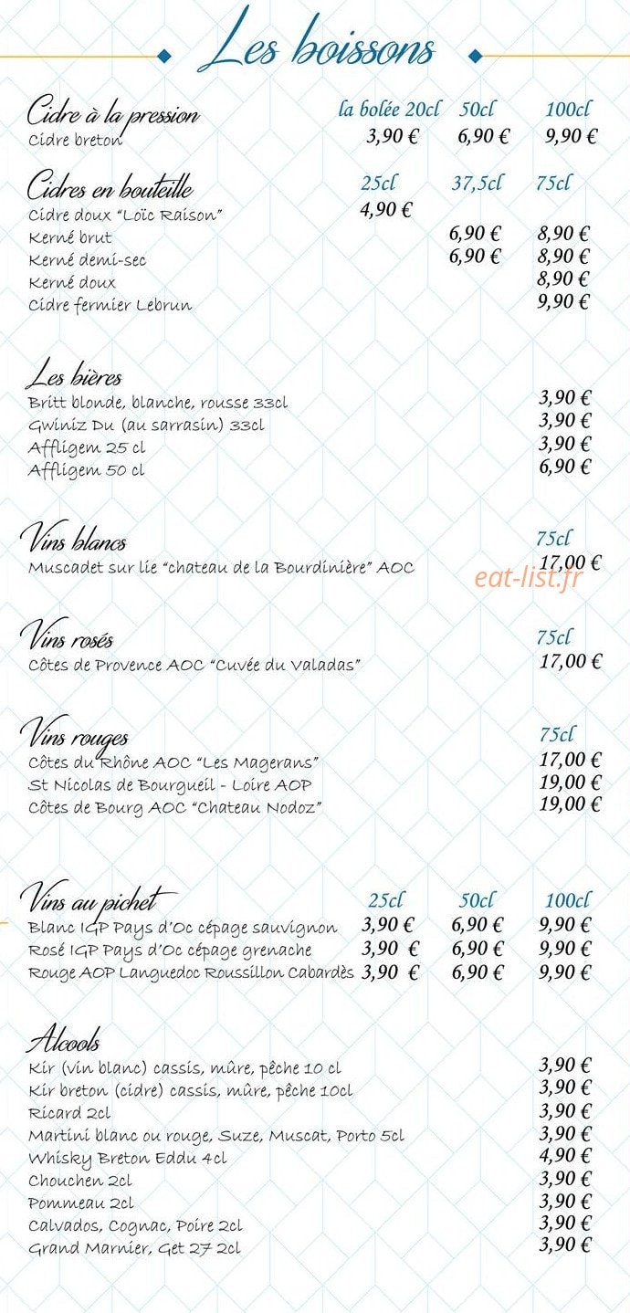 Crêperie De Kergoff — carte page 5