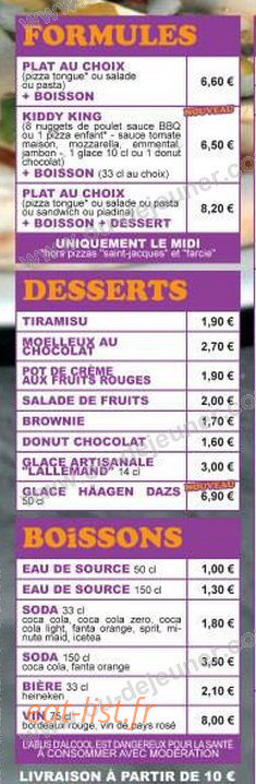 King Size — carte page 2