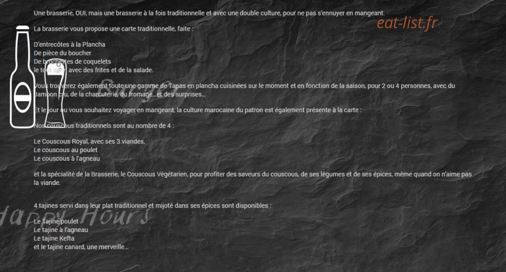 La brasserie — carte page 1