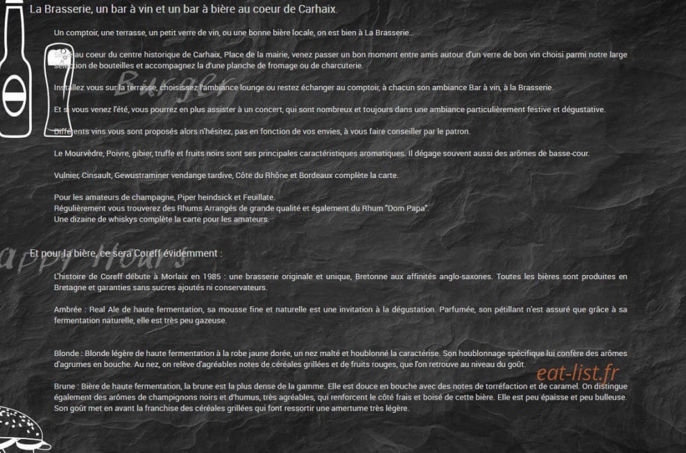 La brasserie — carte page 3