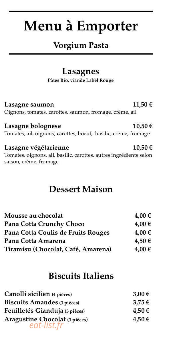 Vorgium Pasta — carte page 3