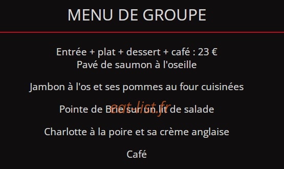 Restaurant Caro — carte page 1