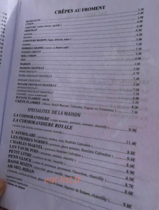 Mille Sabords à Locmaria Plouzane - menu et photos