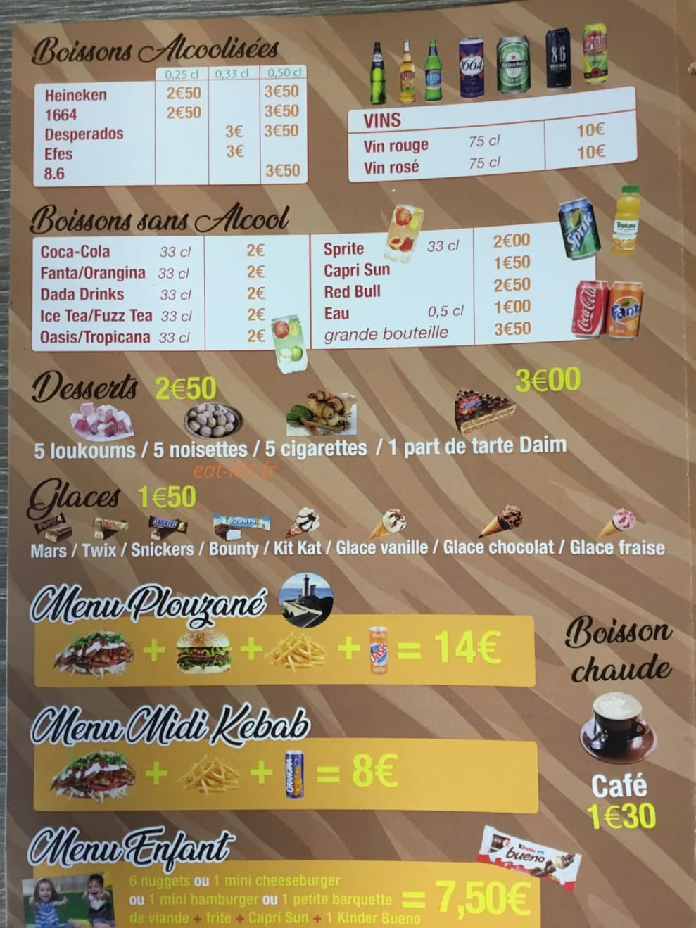 Plouzane Kebab — carte page 3