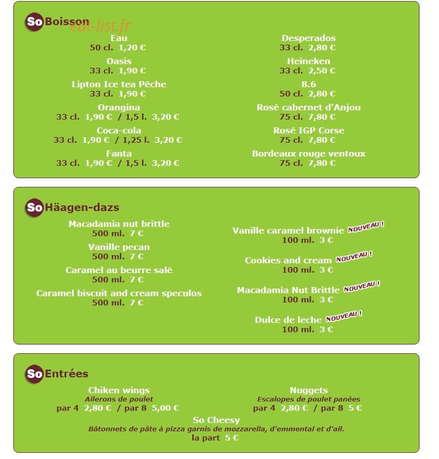 So pizz — carte page 1