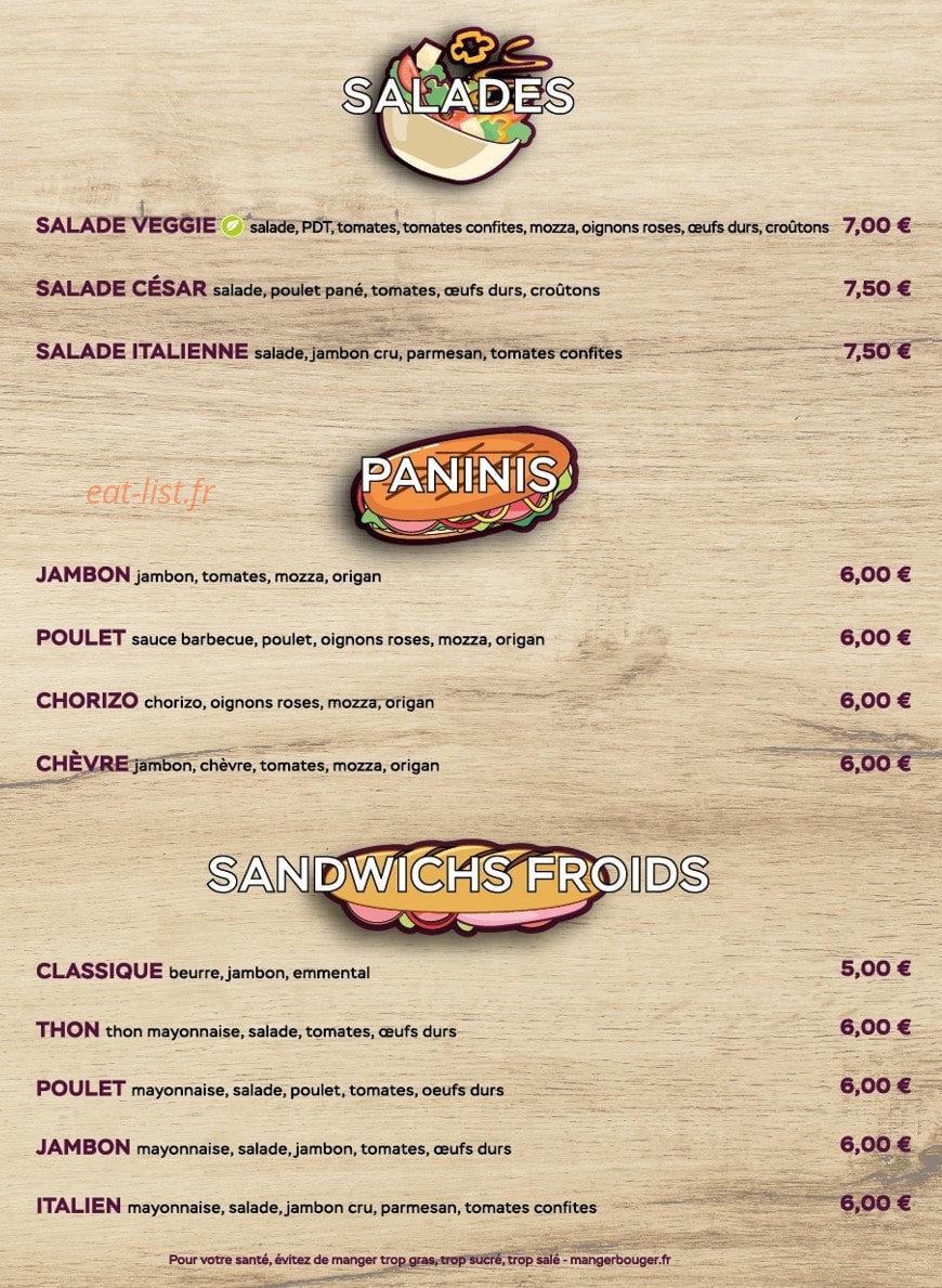 Le P'tit Meal — carte page 3