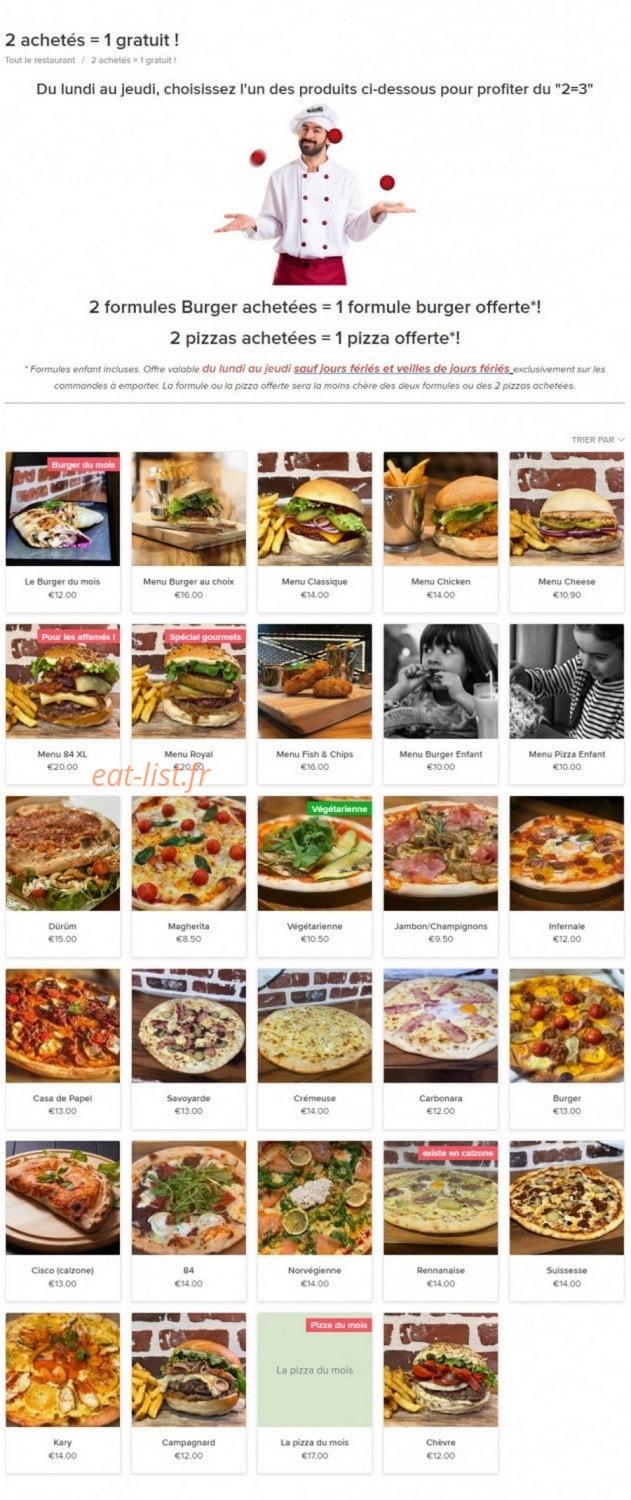 84 Eats — carte page 4