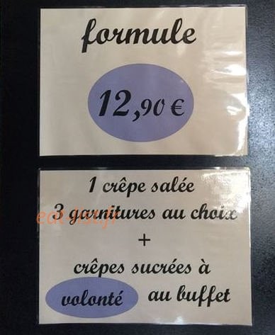 Crêperie du lac — carte page 2