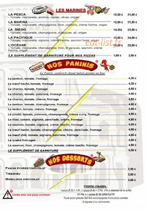 Flash Pizzas — carte page 3