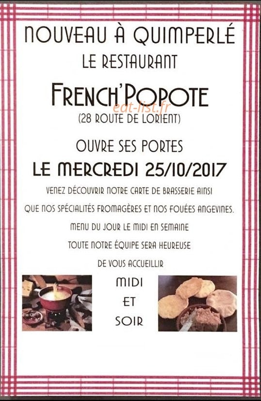 French Popote — carte page 1