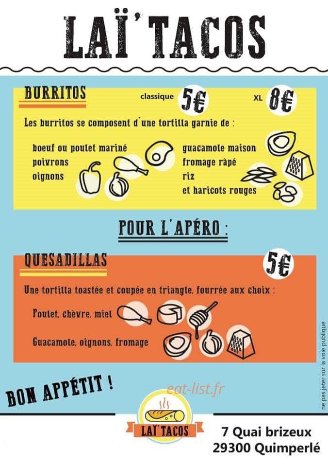 Laï'tacos — carte page 2