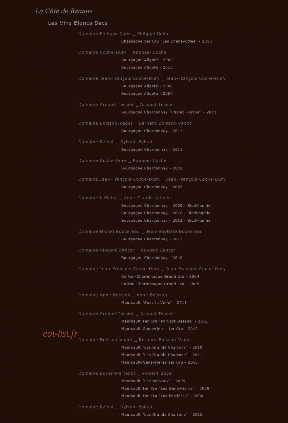 Le Bistro de la Tour — carte page 6