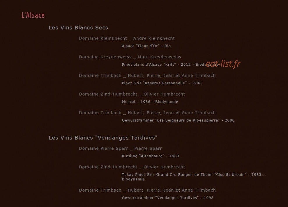 Le Bistro de la Tour — carte page 2