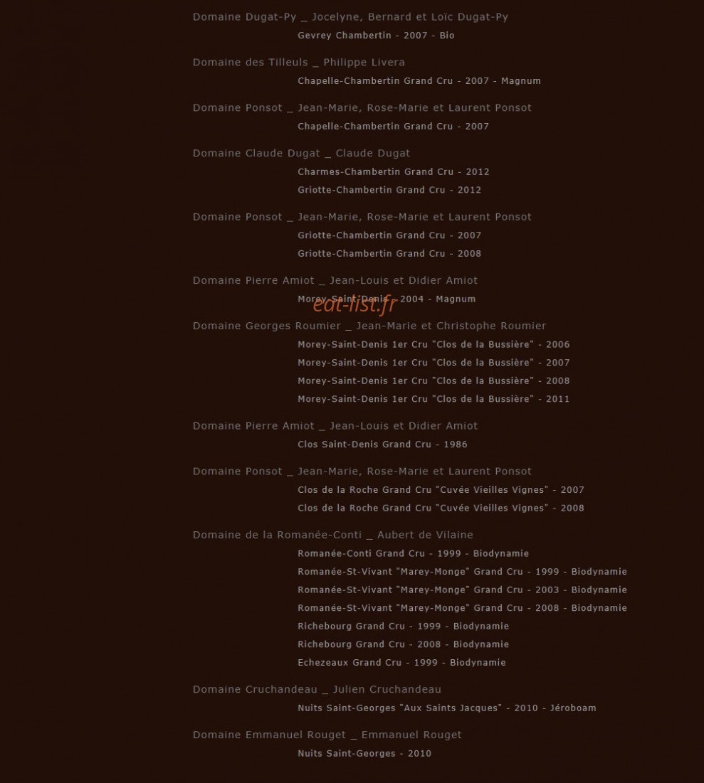 Le Bistro de la Tour — carte page 5