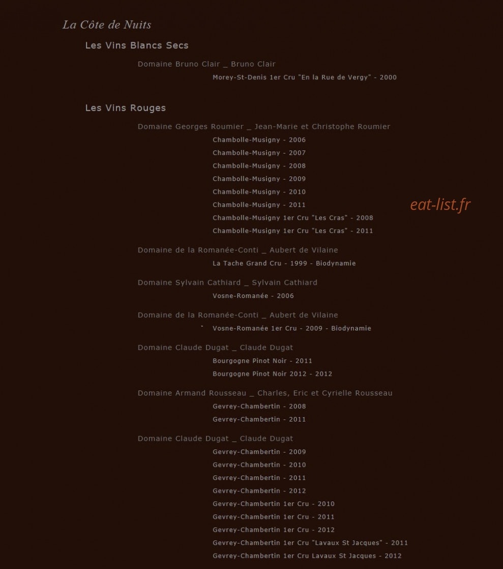 Le Bistro de la Tour — carte page 4