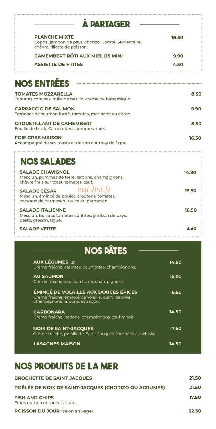 Carte et menu de Le Marco Polo à Quimperle — Entrees, salades...