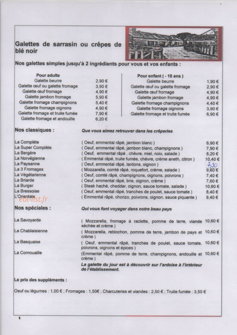 La Crêperie Pen-Ty — carte page 1