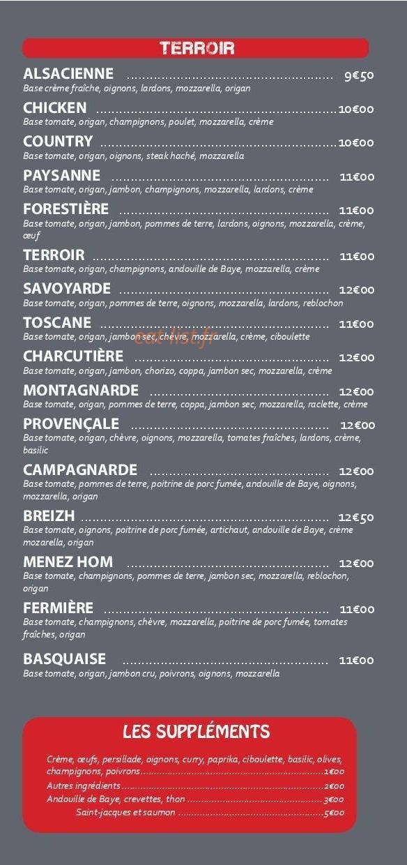 Bella Pizza — carte page 3