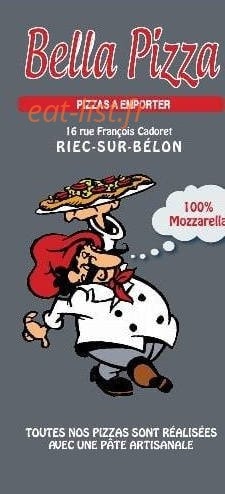 Bella Pizza — carte page 1