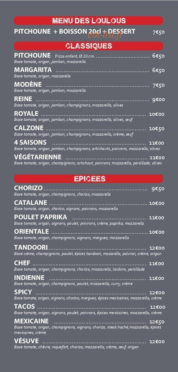 Bella Pizza — carte page 2