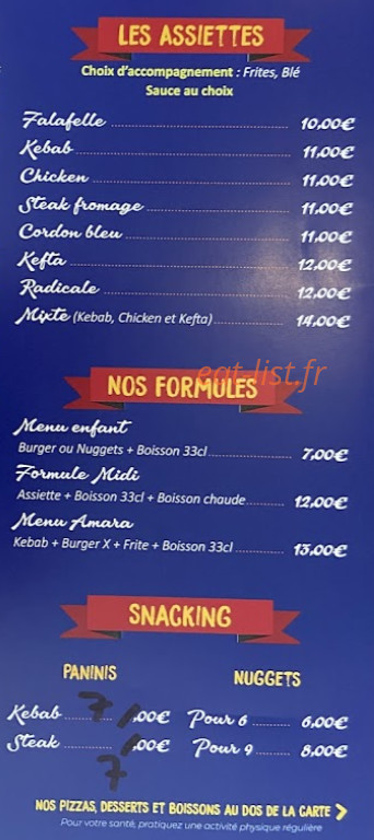 Amara kebab 2 — carte page 2