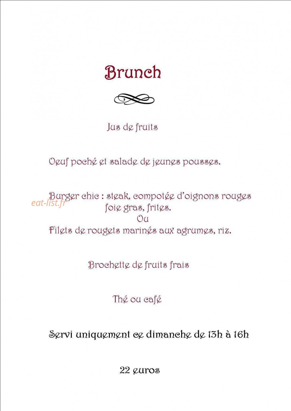 Au Grand Bleu — carte page 1