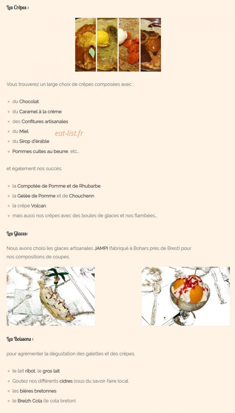 Crêperie de Saint Maurice — carte page 3