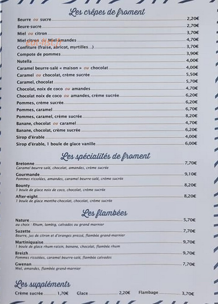 La Crêperie de la plage — carte page 3