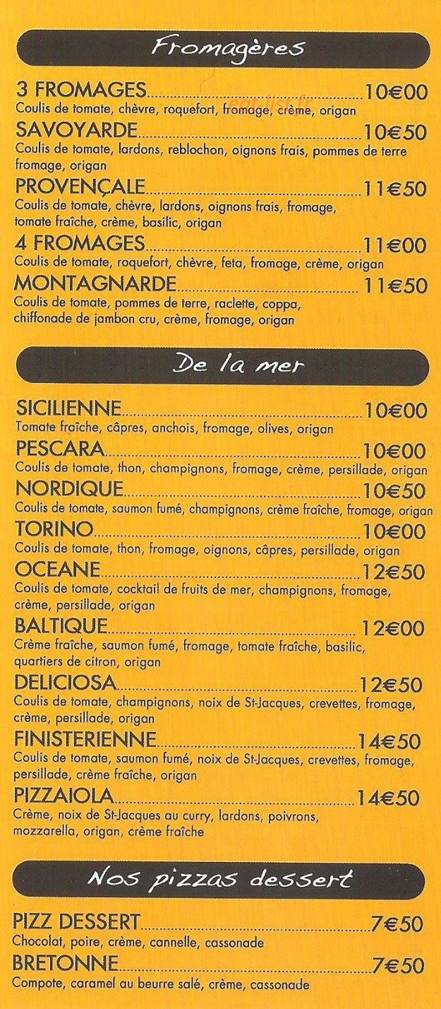 Royal Pizza — carte page 3