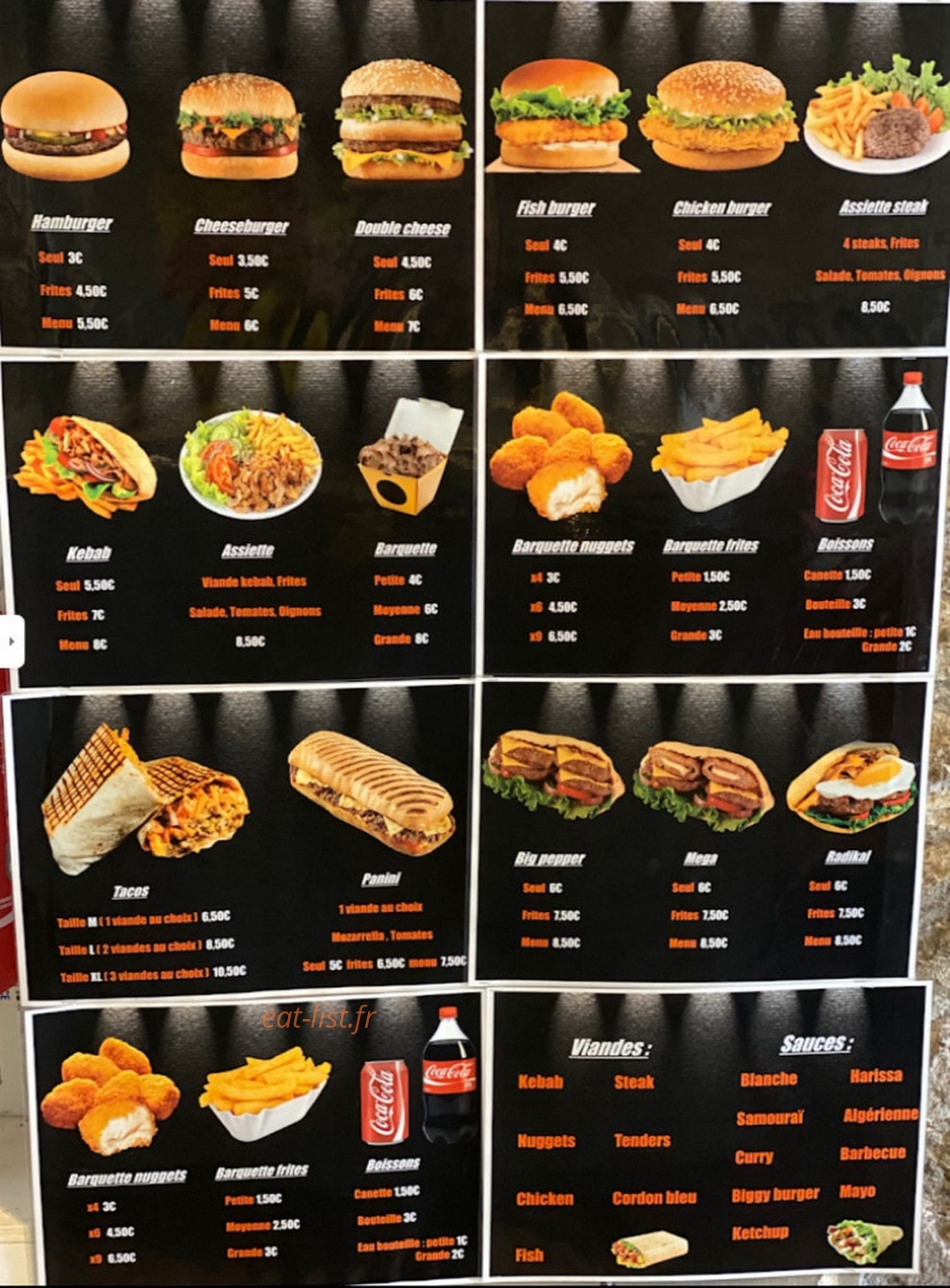 Tacos Corner — carte page 1