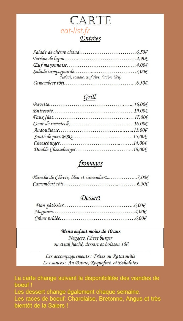 Steak House Grill — carte page 3