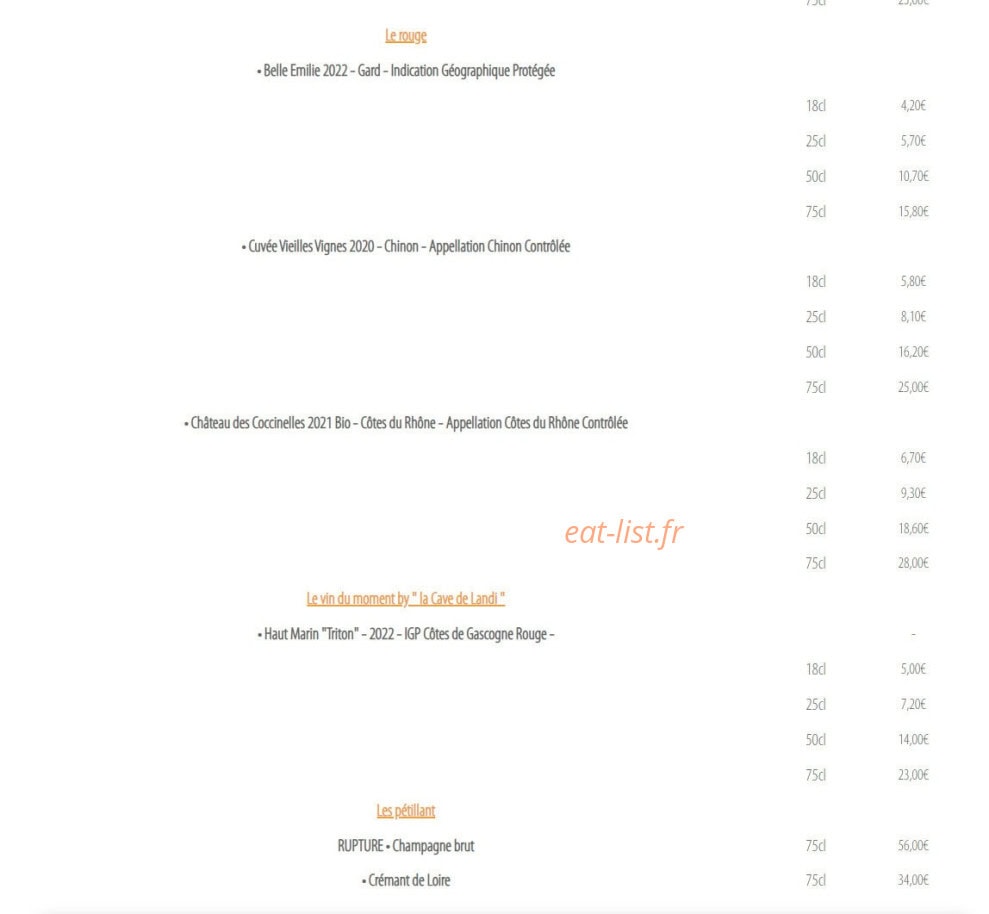 Au Relais du Vern — carte page 6