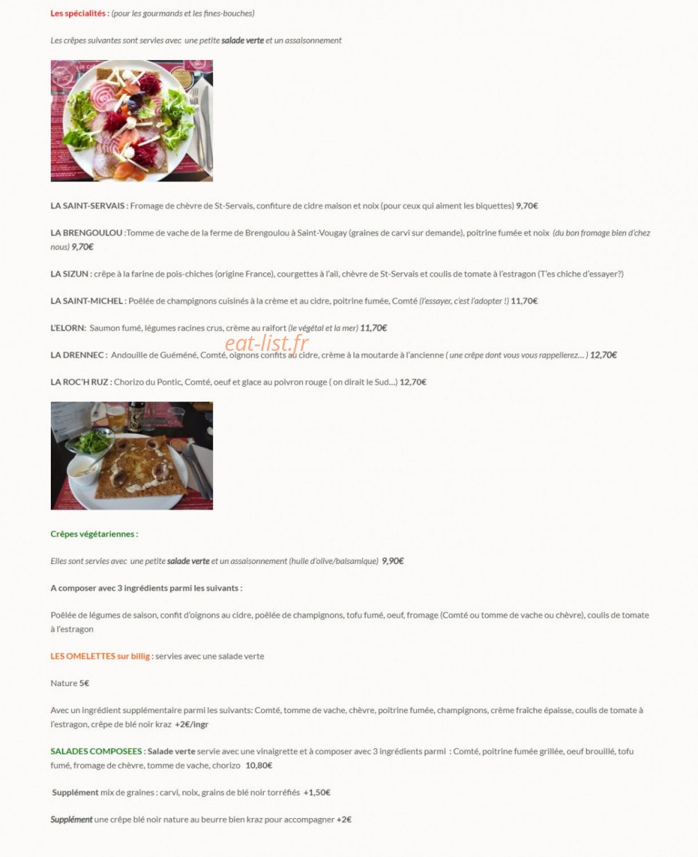 Les crêpes d'Alex — carte page 2