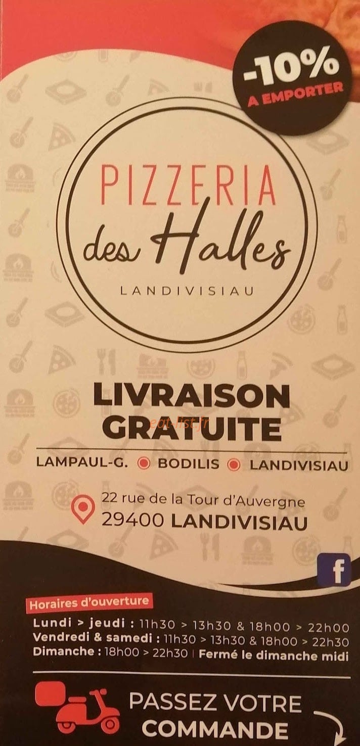 Pizzeria des halles — carte page 1